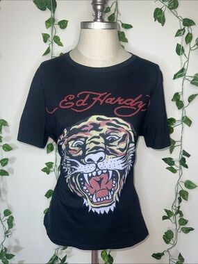 Ed Hardy Tiger Graphic Short Sleeve Tee